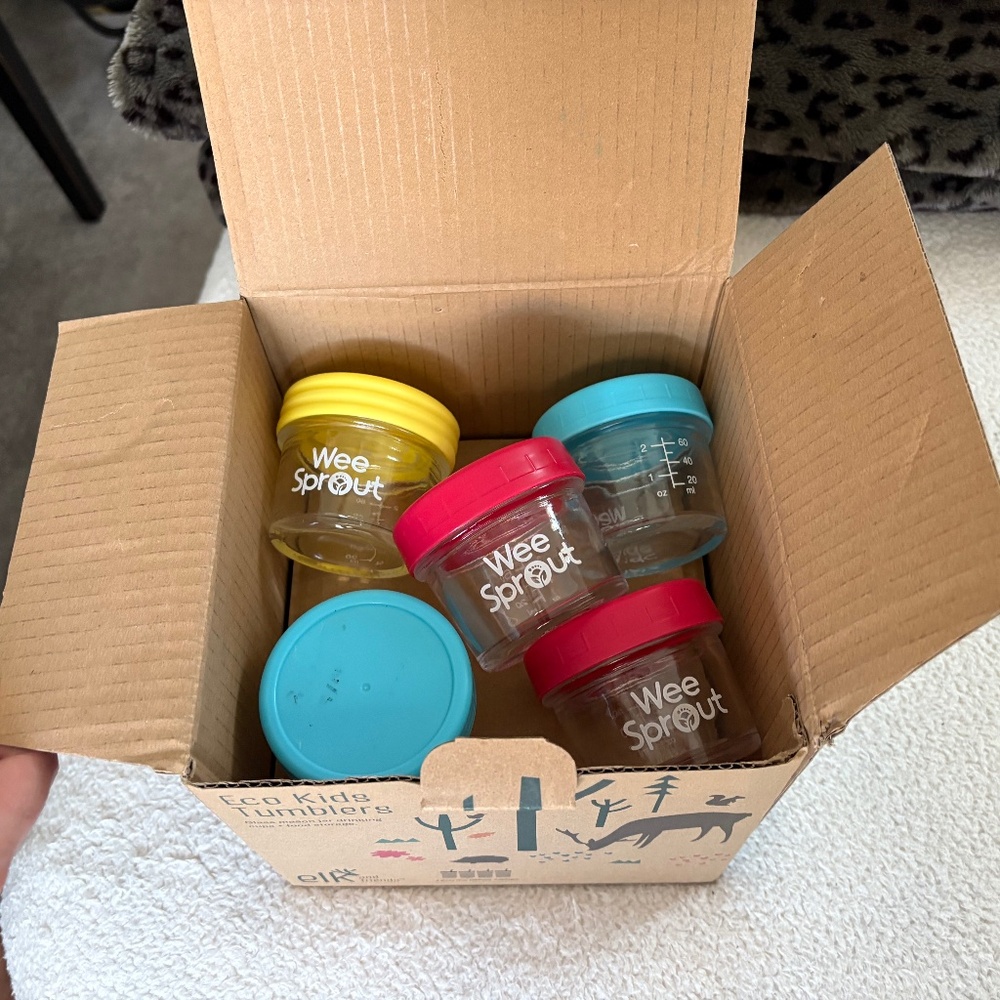 WeeSprout Reusable Glass Baby Food Storage Jars 10 Pack with Lids